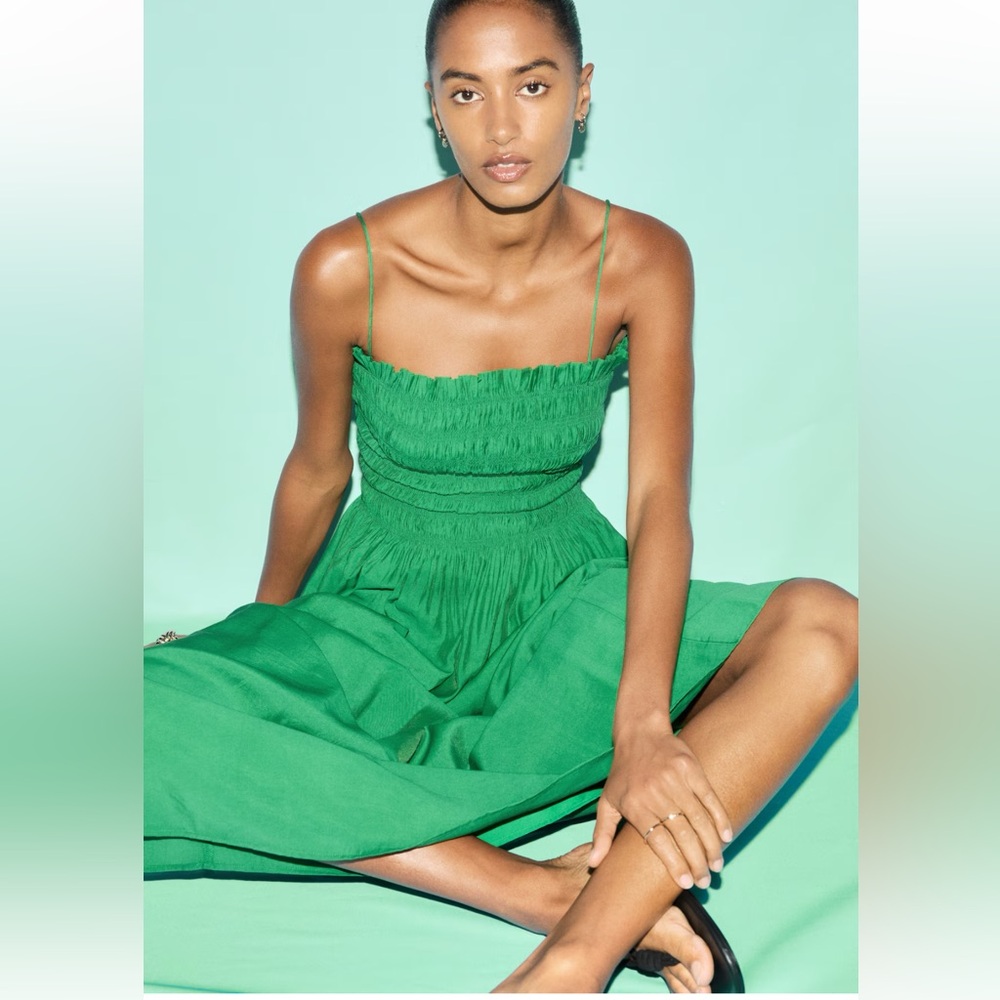 H&M Green Spaghetti Strap Dress S